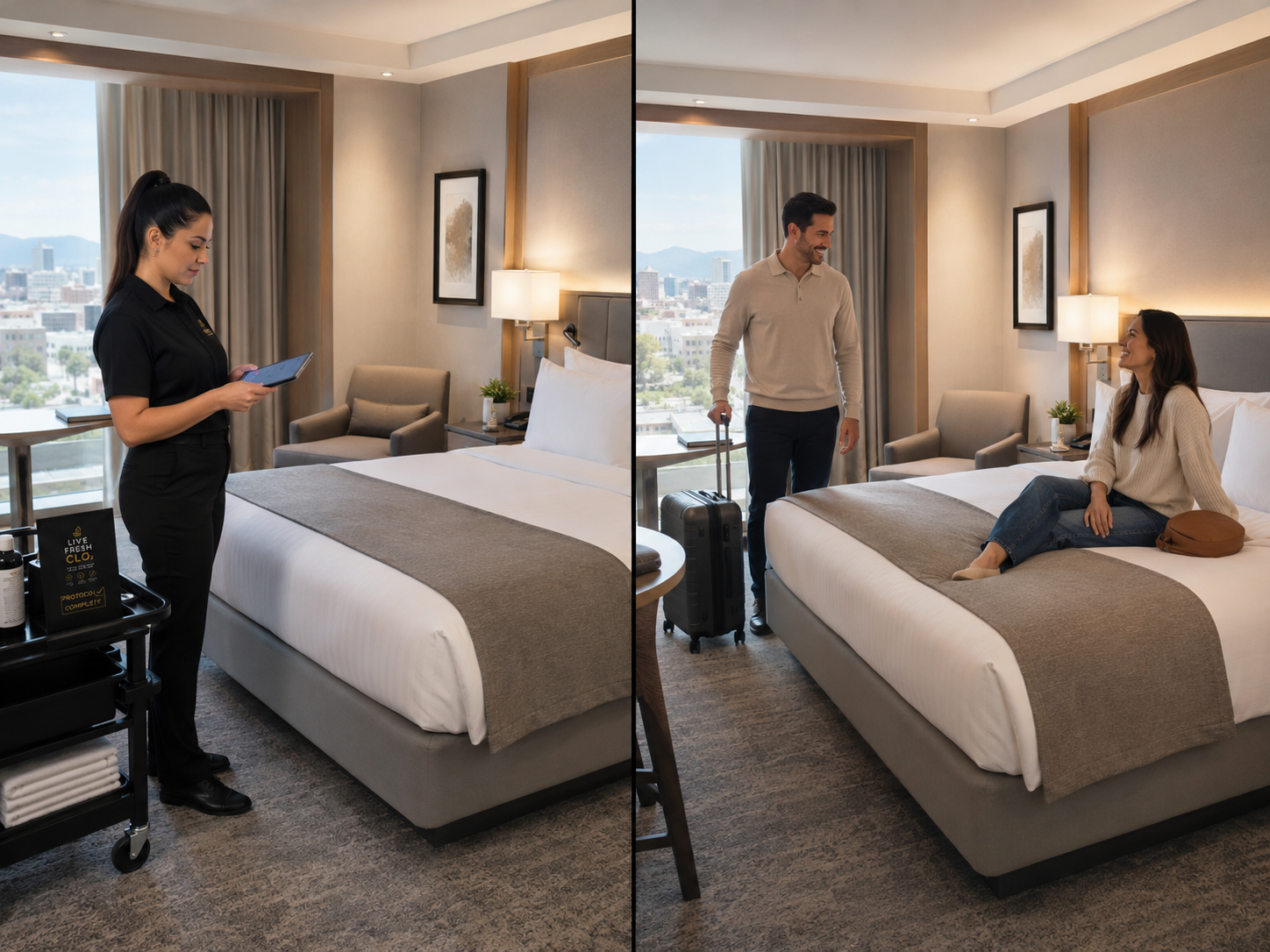 Hotel room recovered and released to arriving guests.